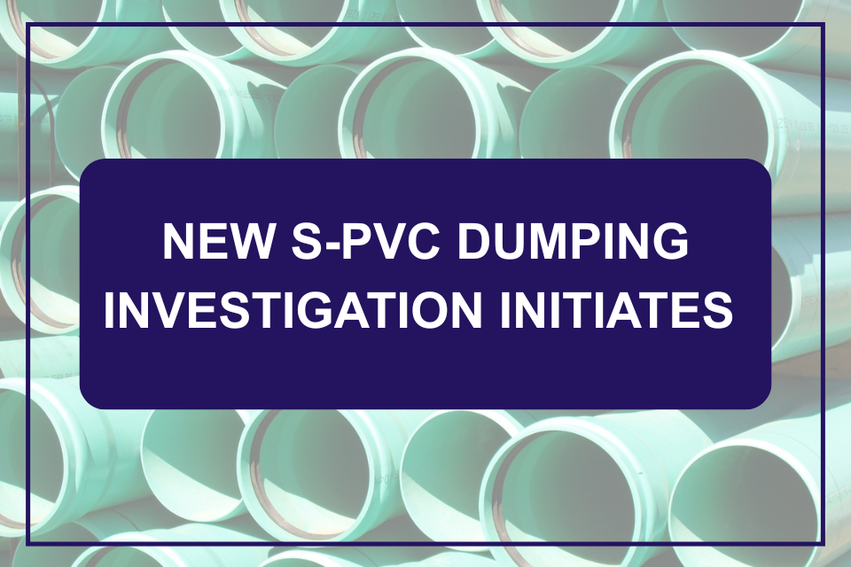 O TRA inicia uma nova investigação de dumping de S-PVC