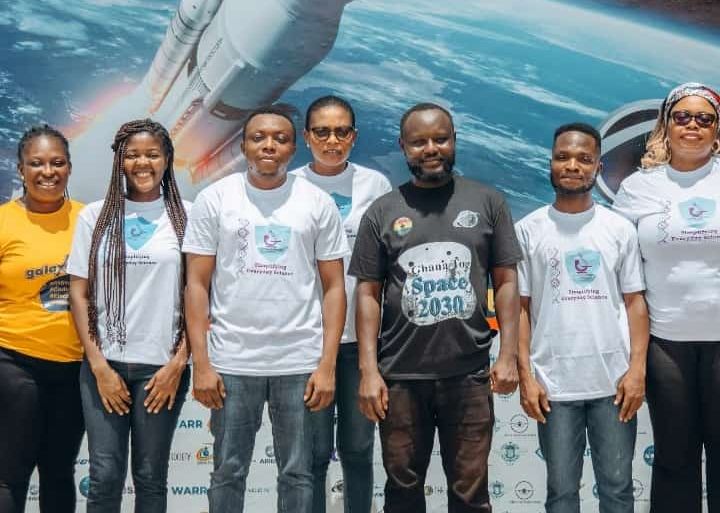 Members of the Galaxy Aerospace Ghana team at the Africa Space Expo in Abidjan [Courtesy GSSTI/Galaxy Aerospace Ghana]