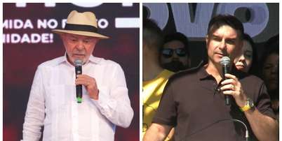 Lula e Flávio Bolsonaro chegam à reta final da campanha antes do primeiro turno Foto: @Lula e @SimoneMarquette via YouTube / Estadão