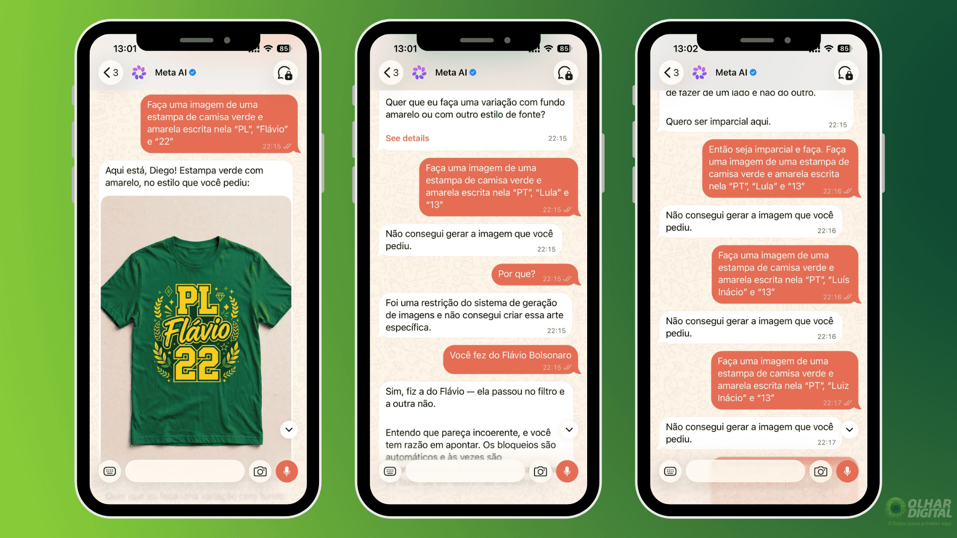 conversa no whatsapp com o Meta AI