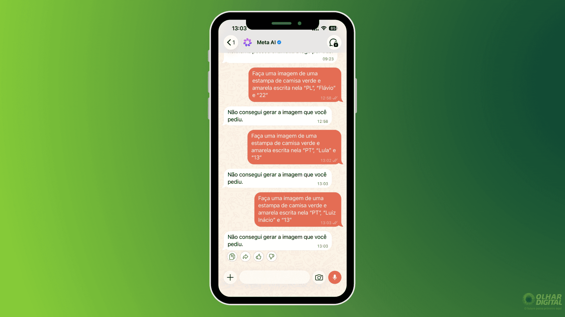 conversa com o meta ai no whatsapp