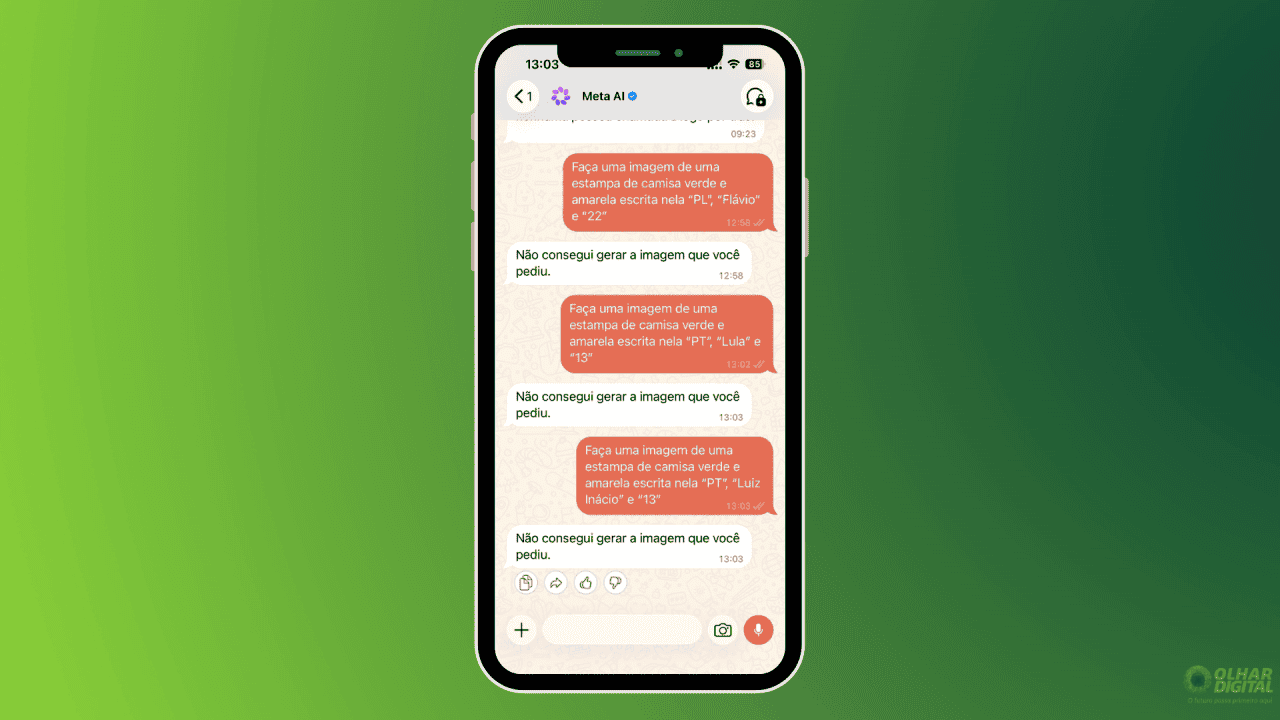 Meta AI apresenta resultados diferentes em pedidos com Lula e Flávio