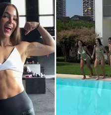 Mel Maia, atriz, mostra resultado do treino | Mel Maia curte piscina com amigas Foto: Reprodução | Instagram