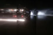O caminhão incendiado carregava sorgo
